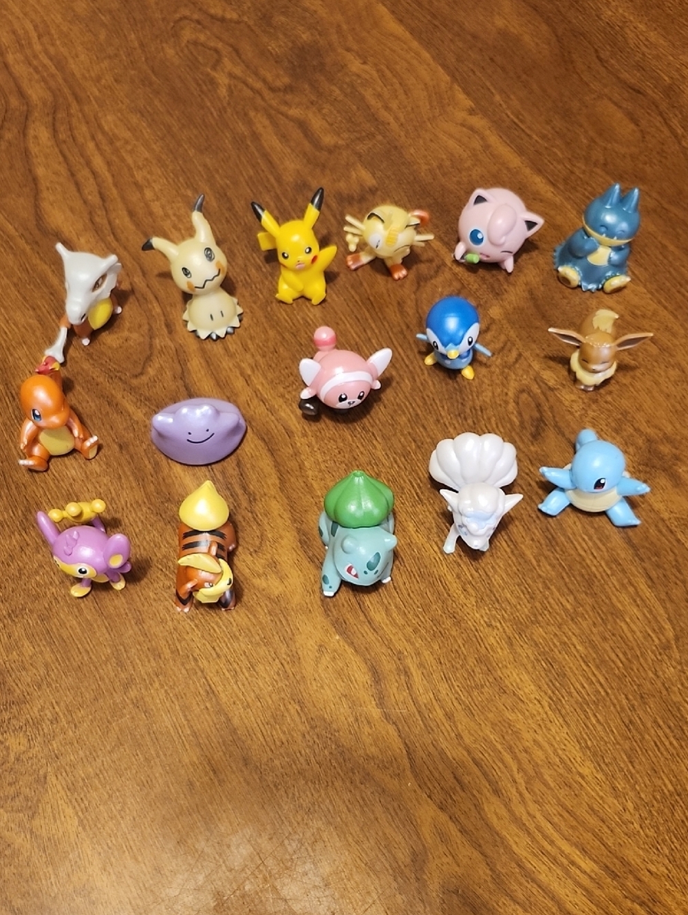 Pokemon Mini Figure Set with Yellow, Blue, Pink, Green, Purple